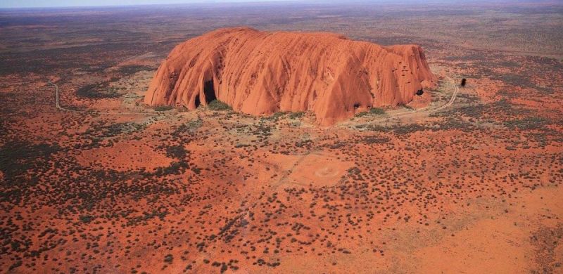 Uluru, Ayres Rock Red Centre Tours Uluru, red centre birds eye view